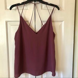 Burgundy strappy tank top